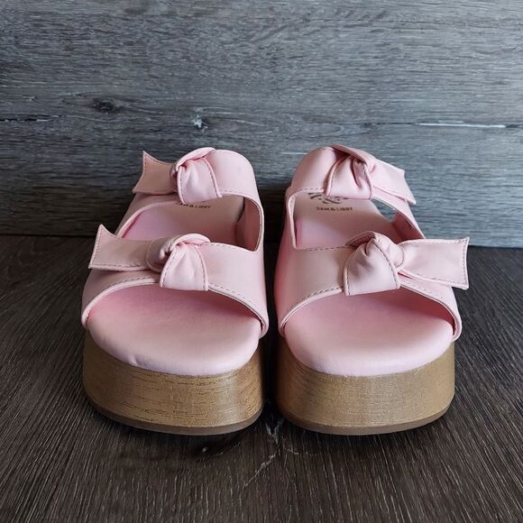 Sam & Libby Women's Indie Double Bow Platform Sandal Pink Size 7 - Picture 2 of 9